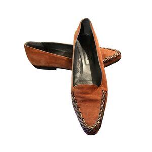 Paloma Vintage Brown Women Suede Size 8AA/22 Made In Italy Flat Shoes
